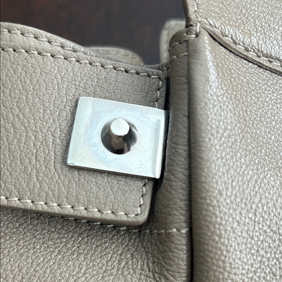 Jimmy Choo Farrah Taupe Leather Designer Tote Bag - Picture 8 of 13